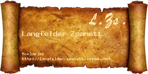 Langfelder Zsanett névjegykártya